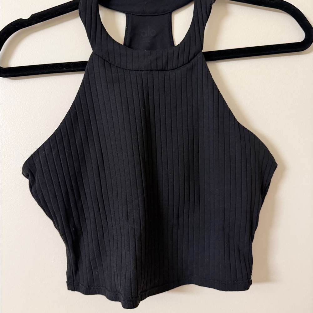 ALO Yoga Black Ribbed Tank Top - Picture 2 of 2